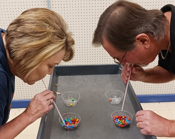 Employees engaging in some of the holiday games.