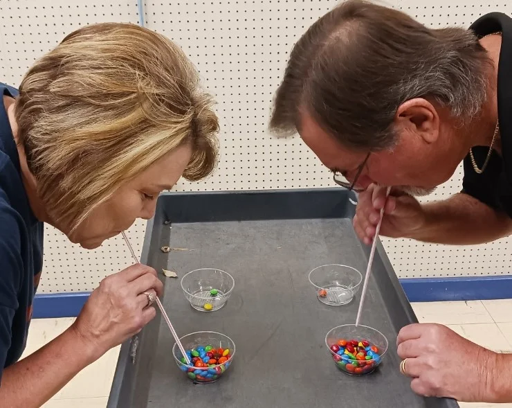 Employees engaging in some of the holiday games.