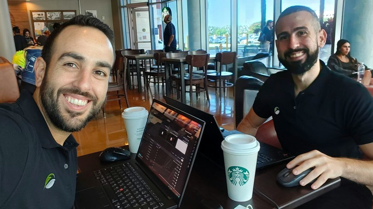 Our Miami Team members meeting for morning coffee to collaborate on a few projects.