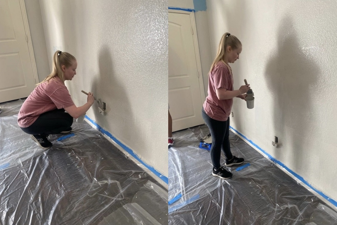  This is Brook using her VTO volunteering for Christ's Haven painting a room for a 7 year old girl.