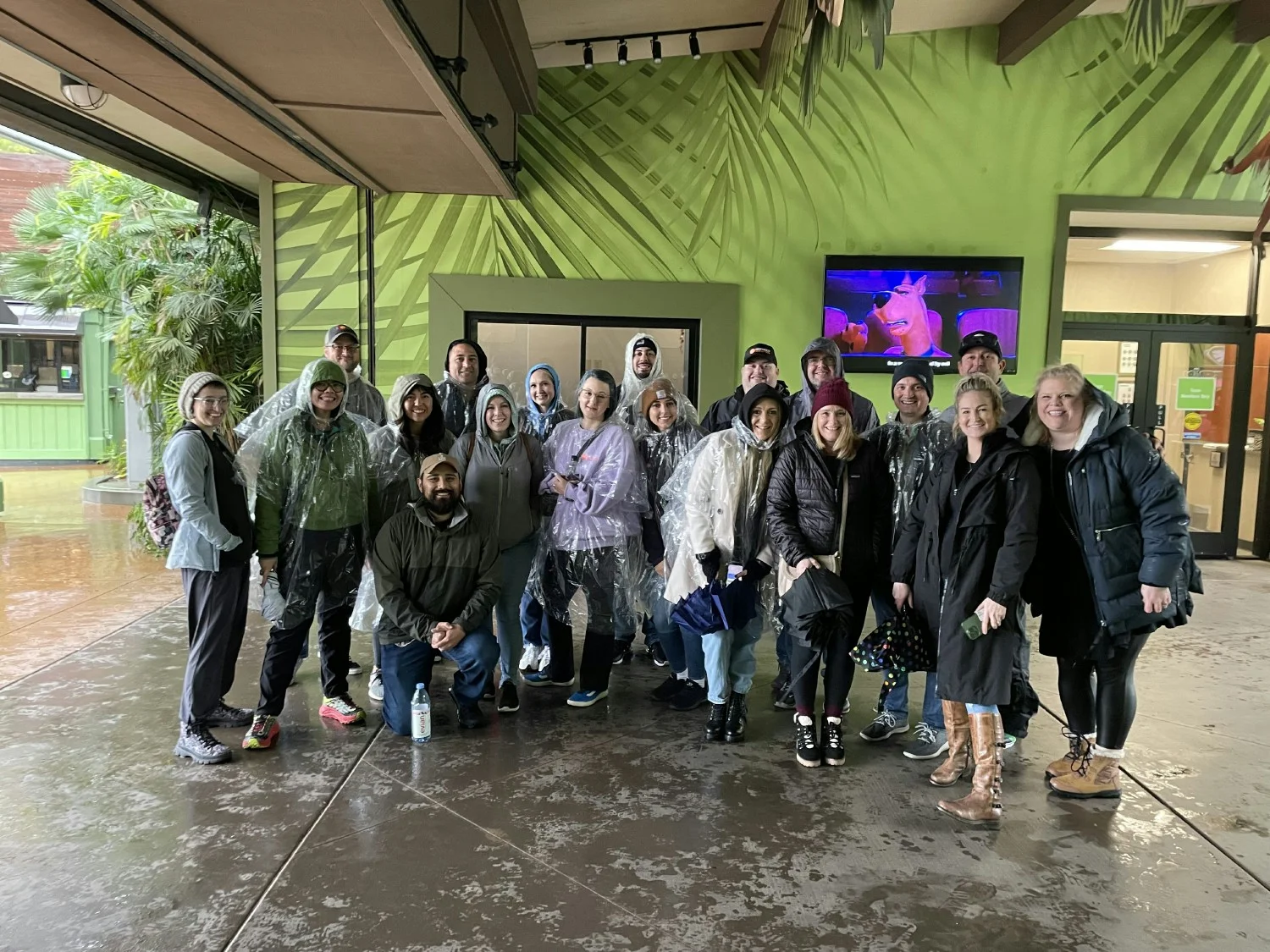 Celebration event at the San Diego Zoo - having fun even in the rain!