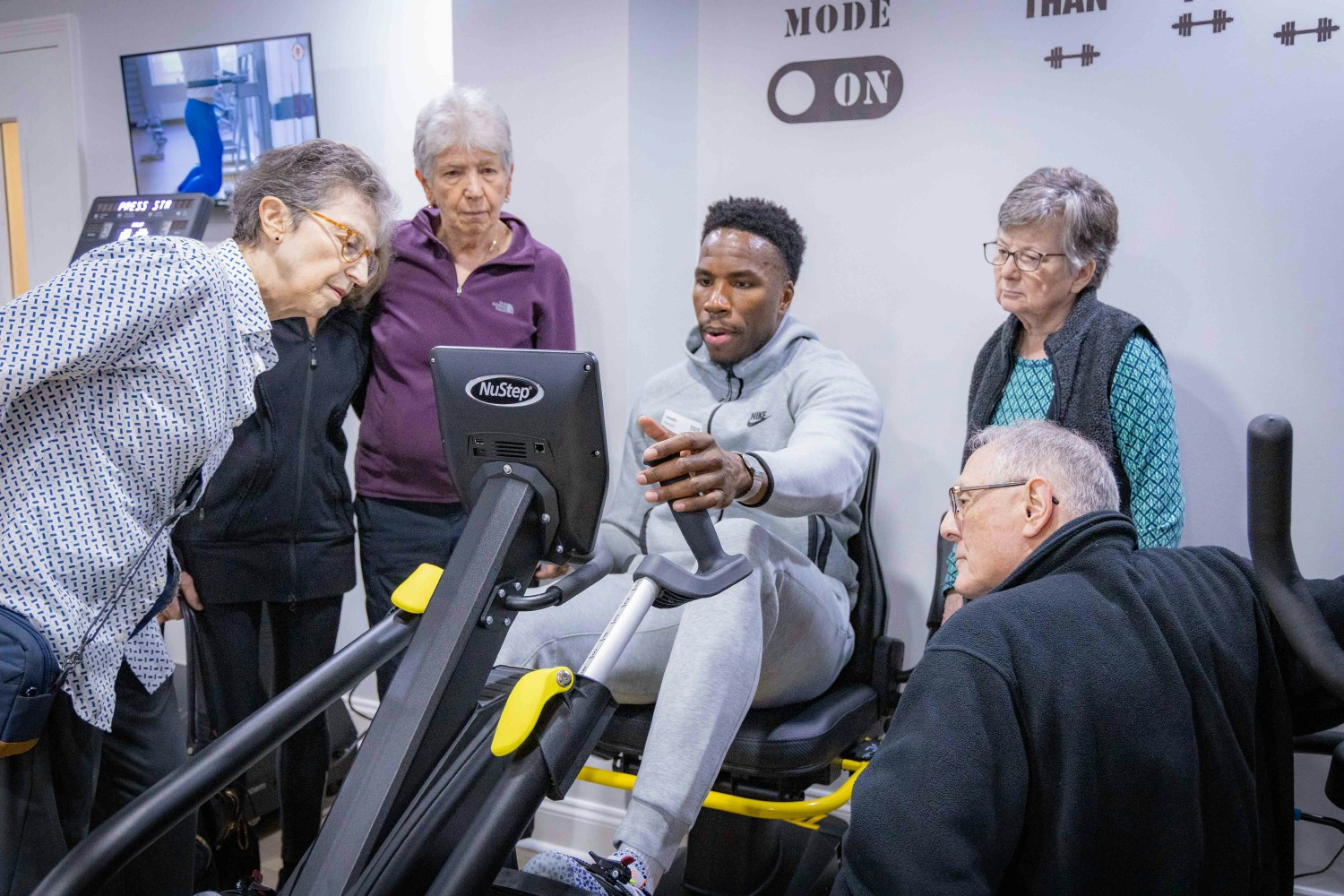 Residents getting training of fitness machines