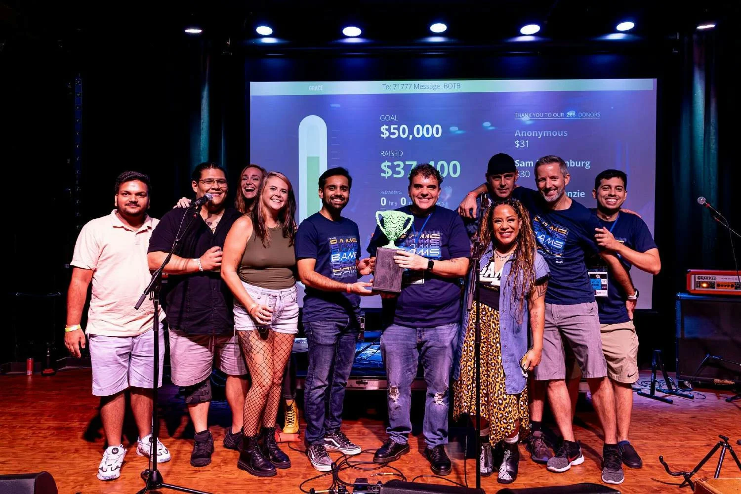 Our band, The BAMS, competes annually to help raise money for our local homeless shelter. We've taken 1st place twice!  