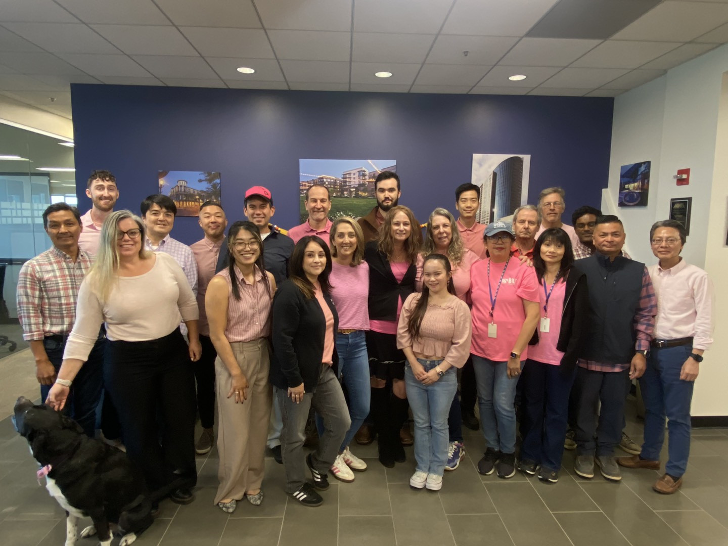 Supporting a great cause - our team wears pink for Breast Cancer Awareness.