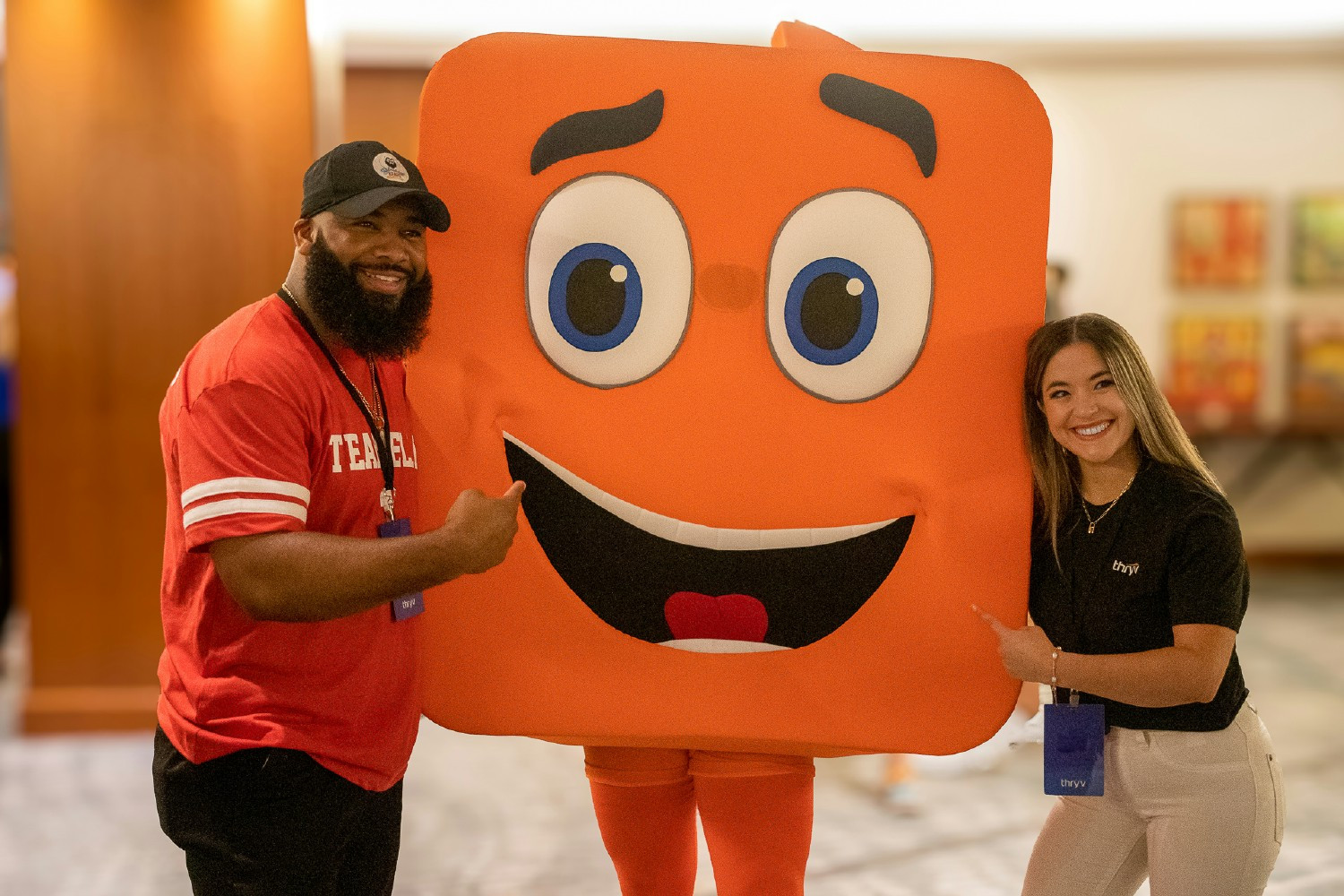 Thryver saying hi to a couple of employees. 