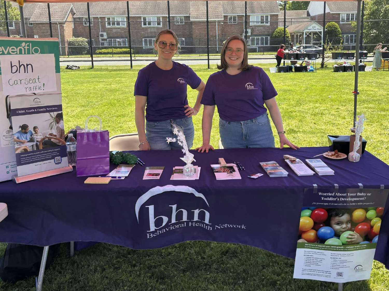 BHN staff volunteering at the Springfield baby shower, engaging with community and educating about our programs