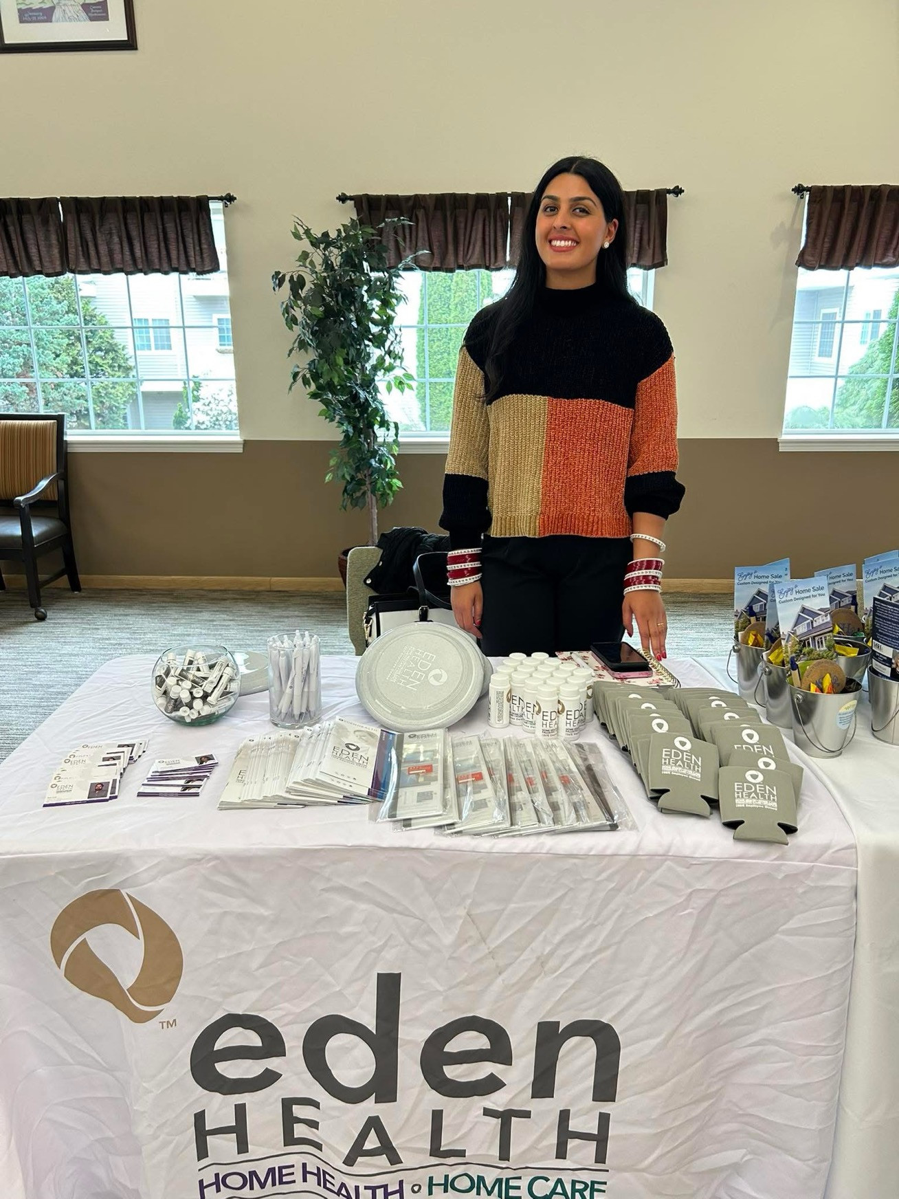 One of our liaisons out in the community providing information on Eden services. 
