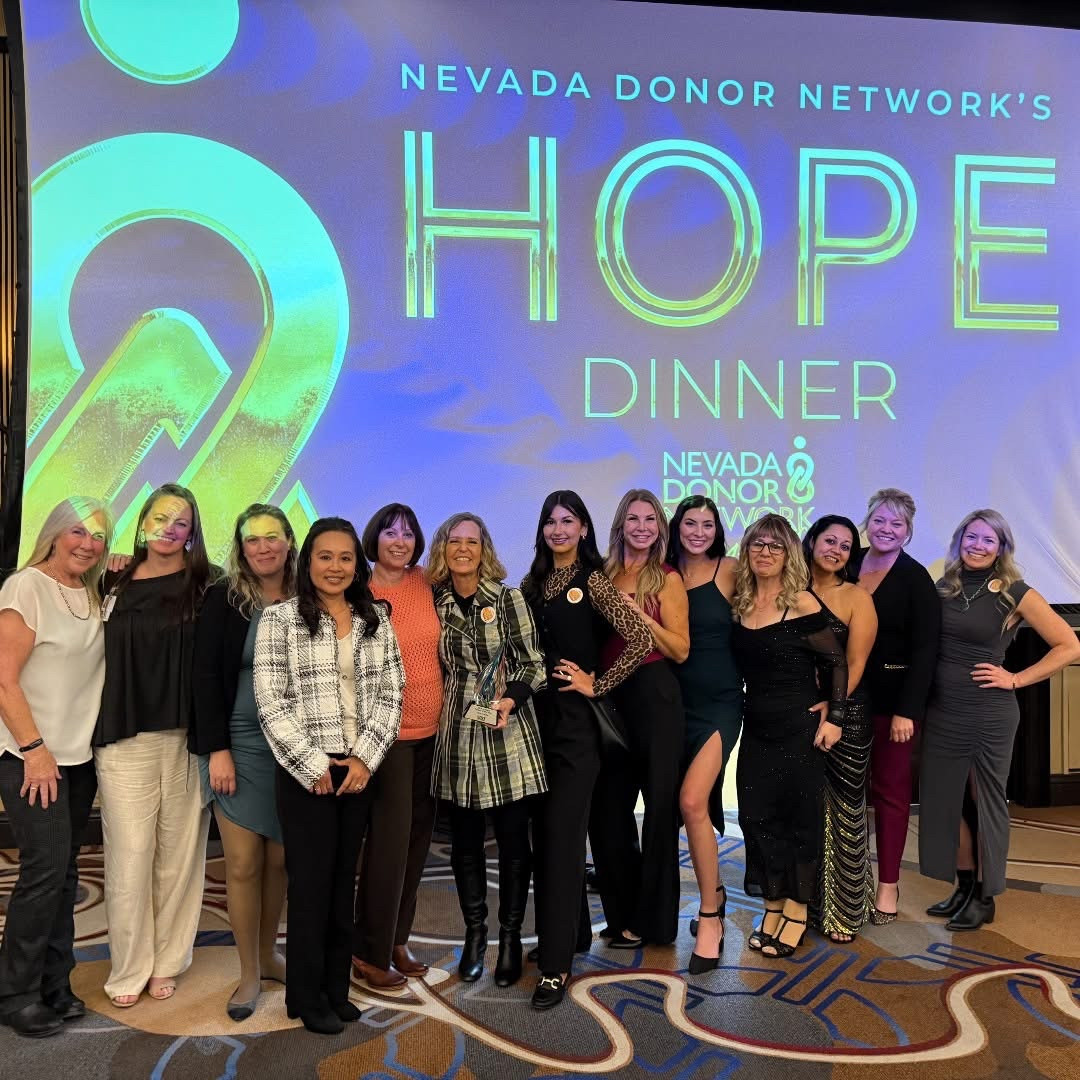 Our hospice team in Nevada winning the 2025 Hospice Partner of the Year award at the Nevada Donor Network's Hope Dinner.