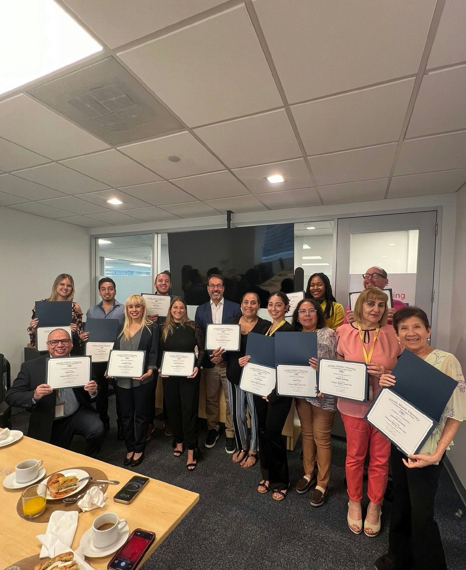 Portuguese Class FAU Ceremony Certificate with CEO