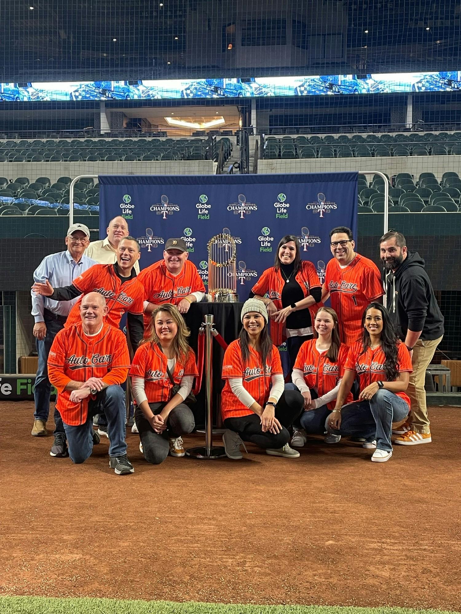 Auto Care Staff celebrating a successful Heavy Duty Aftermarket Week (HDAW) at Global Life Field in Dallas, TX.