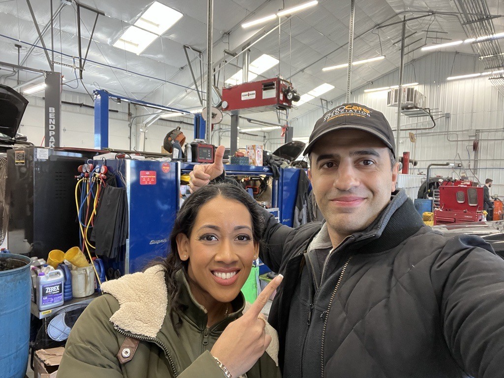 Staff taking a “field trip” to one of our member companies – an auto repair shop – to learn more about their day-to-day.