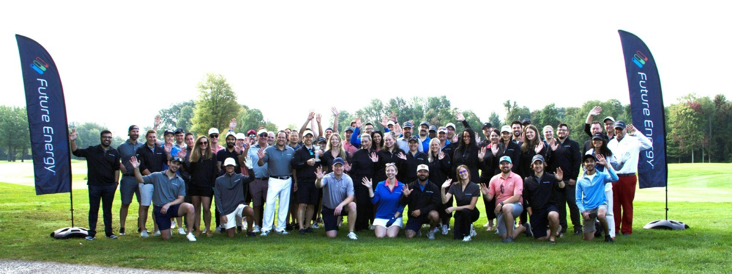 Group photo of the Future Energy team at our annual company golf outing.