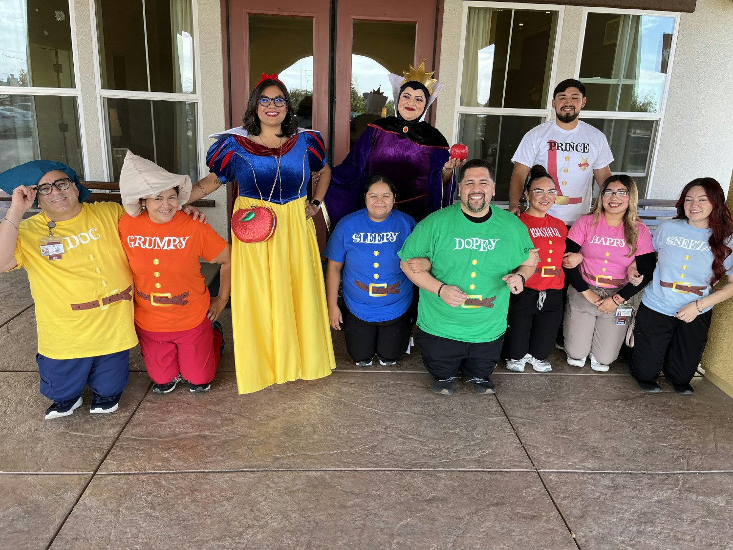 Memory Care staff dressed up for Halloween. 
