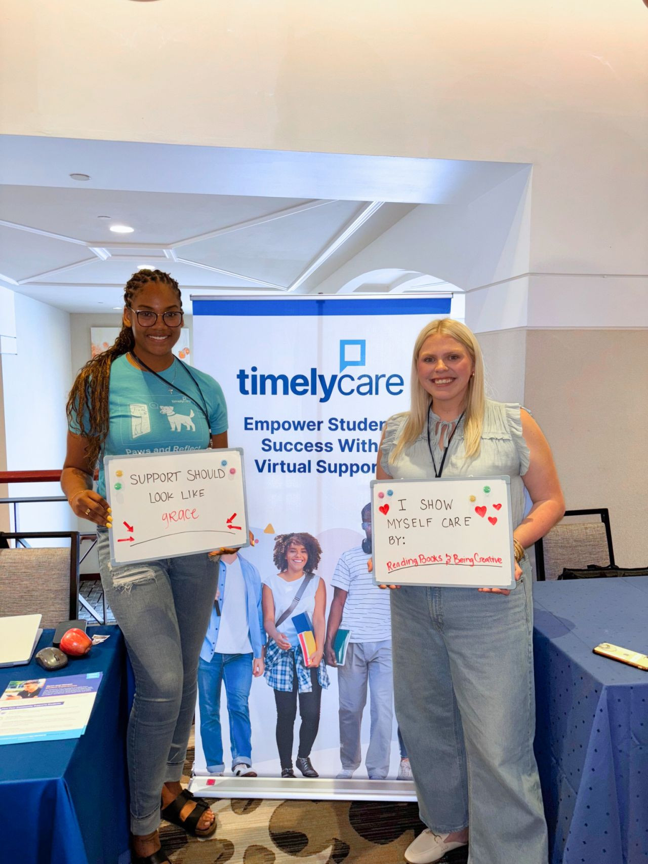 TimelyCare Booth at Active Minds Conference 