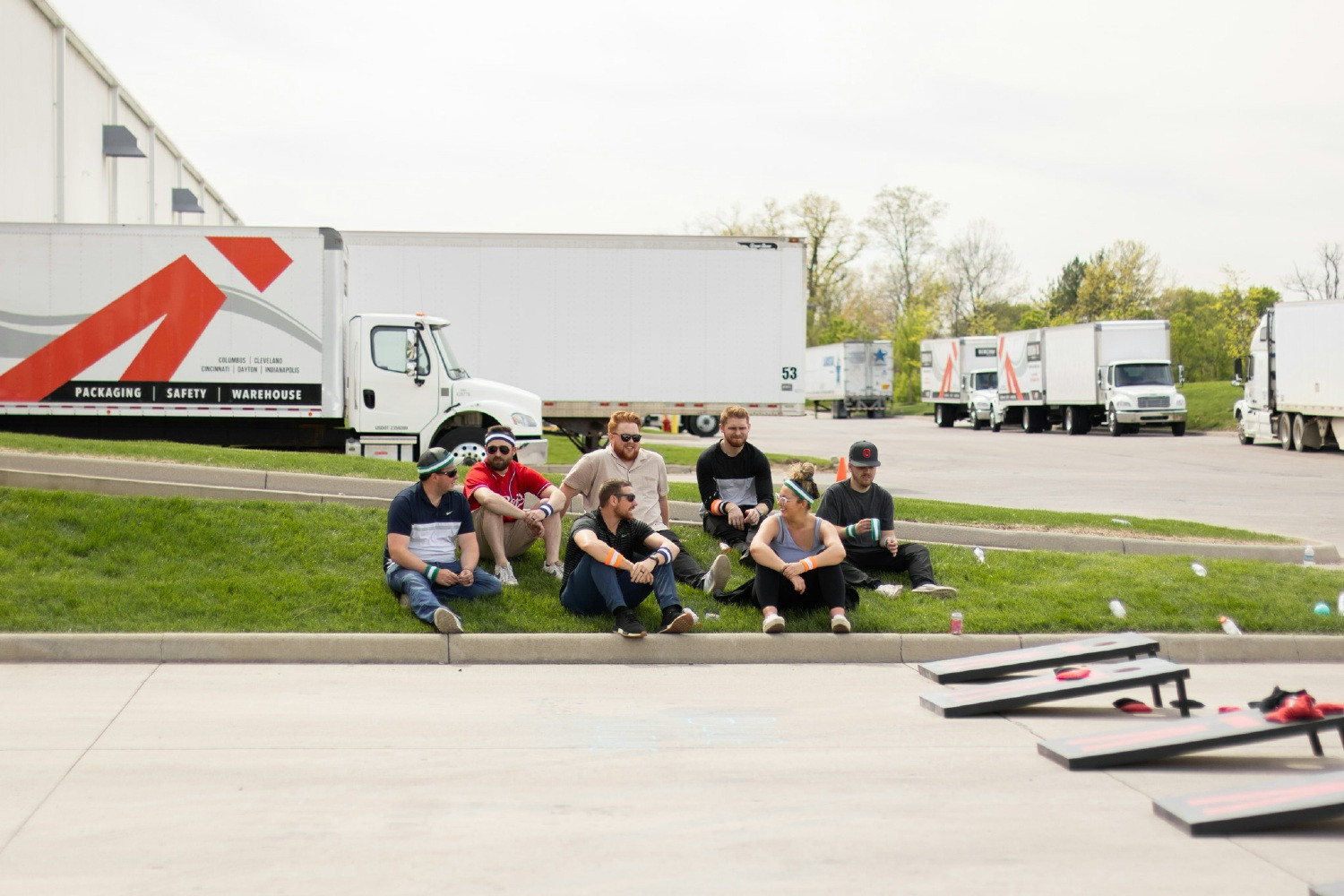 The team taking a break after participating in our Olympic Quarterly Event!