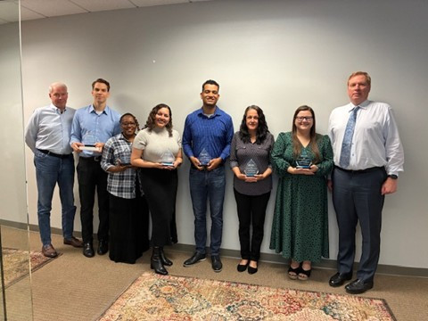 Recognitions with Ovation awards to employees who demonstrate our company Core Values