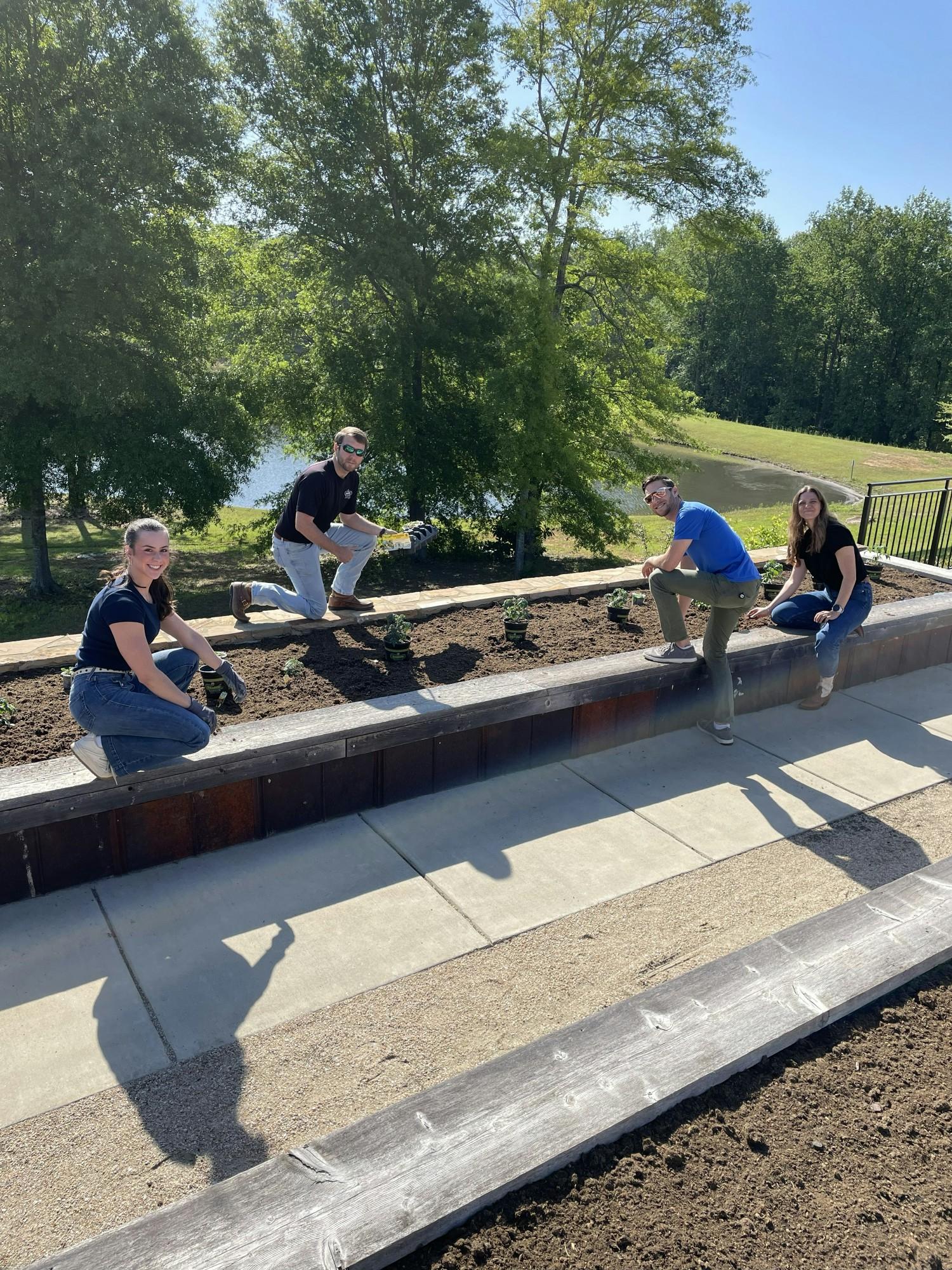 Bonnie associates planting our spring garden. Our fresh produce is then donated to the local food pantry. 