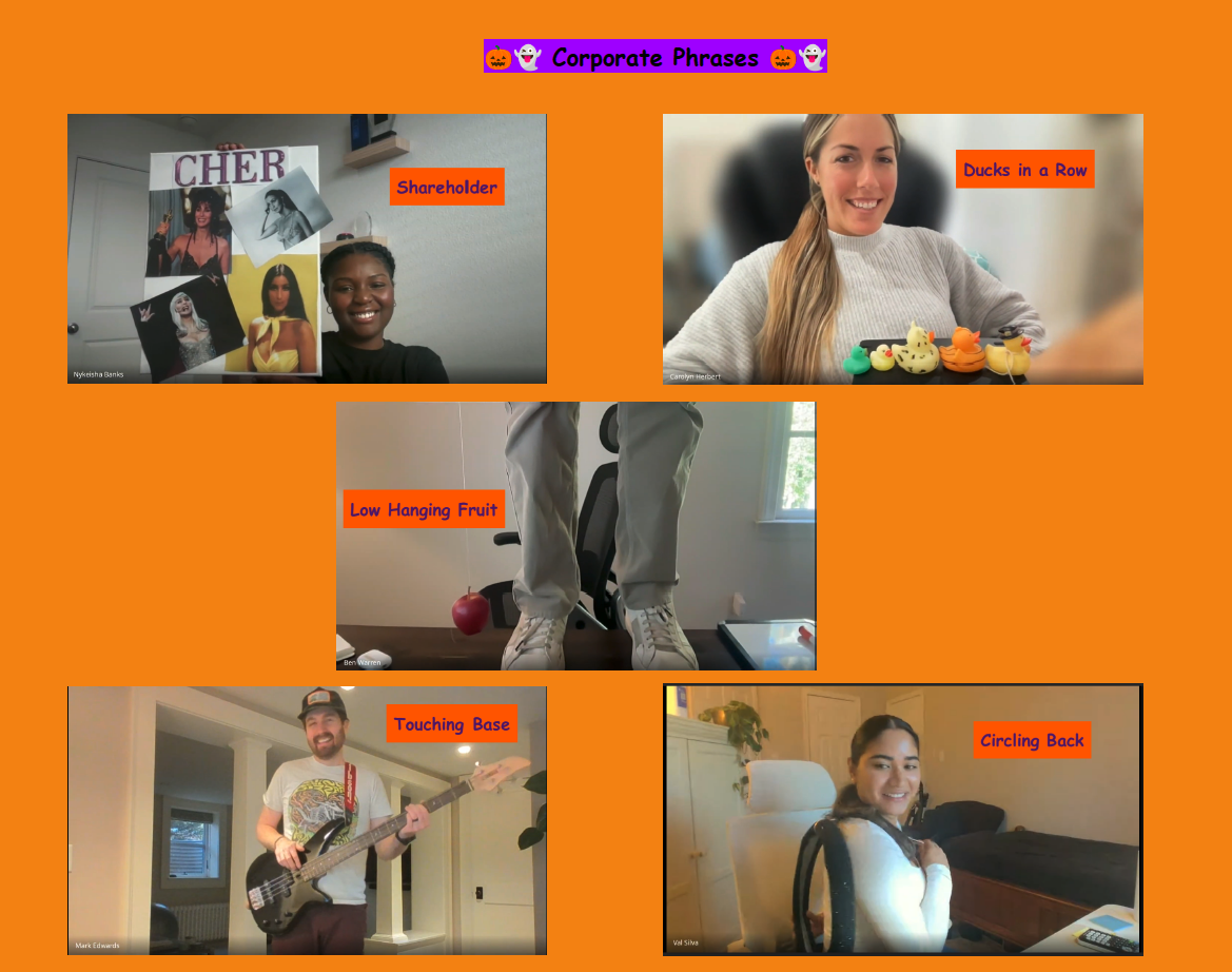 Team costumes for our Virtual Halloween contest