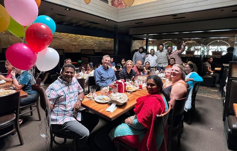 Birthday celebration with the Hyniva team. 