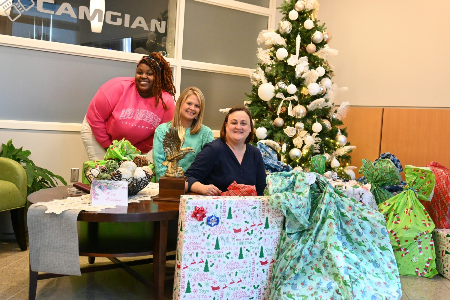 Holiday gifts donated by employees for adopted families