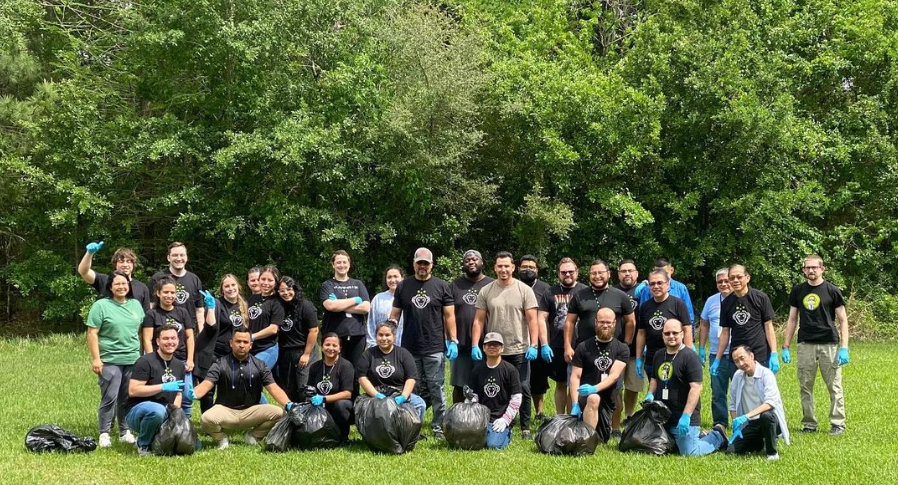 This is us on Earth Day collecting trash.