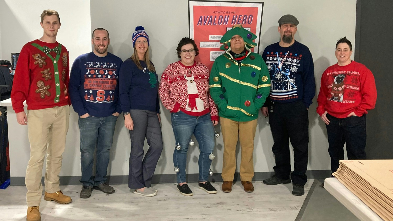 Avalon ugly holiday sweater contest.