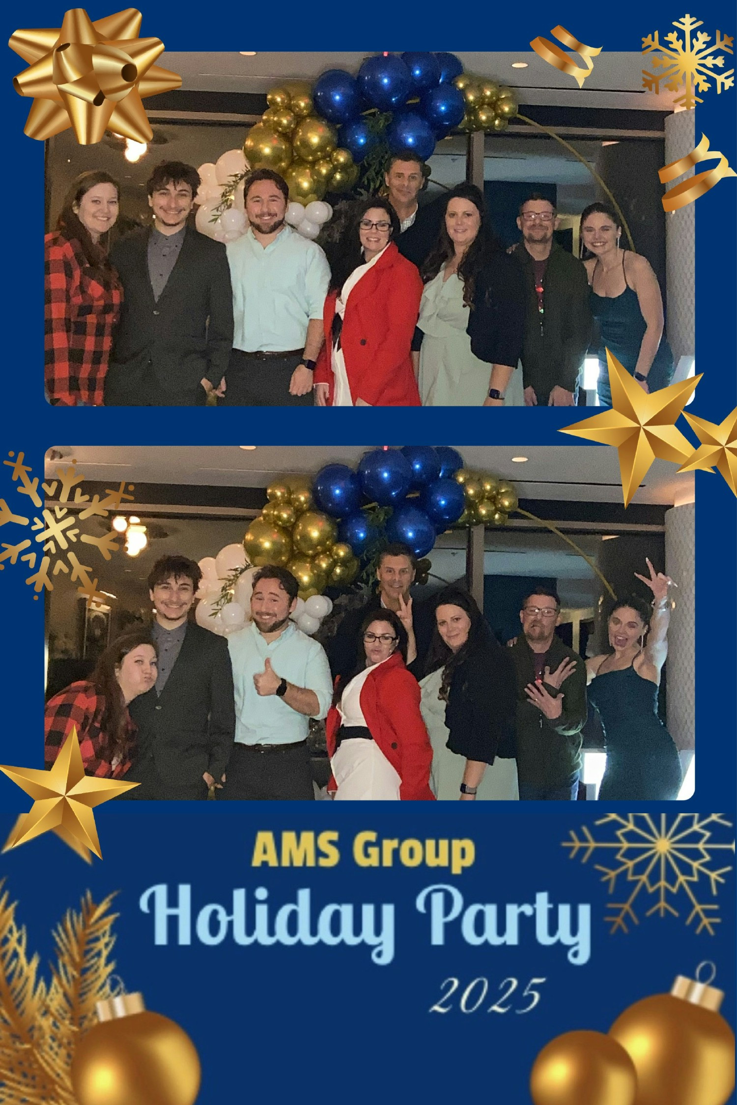 AMS Group Procurement team at annual holiday party.