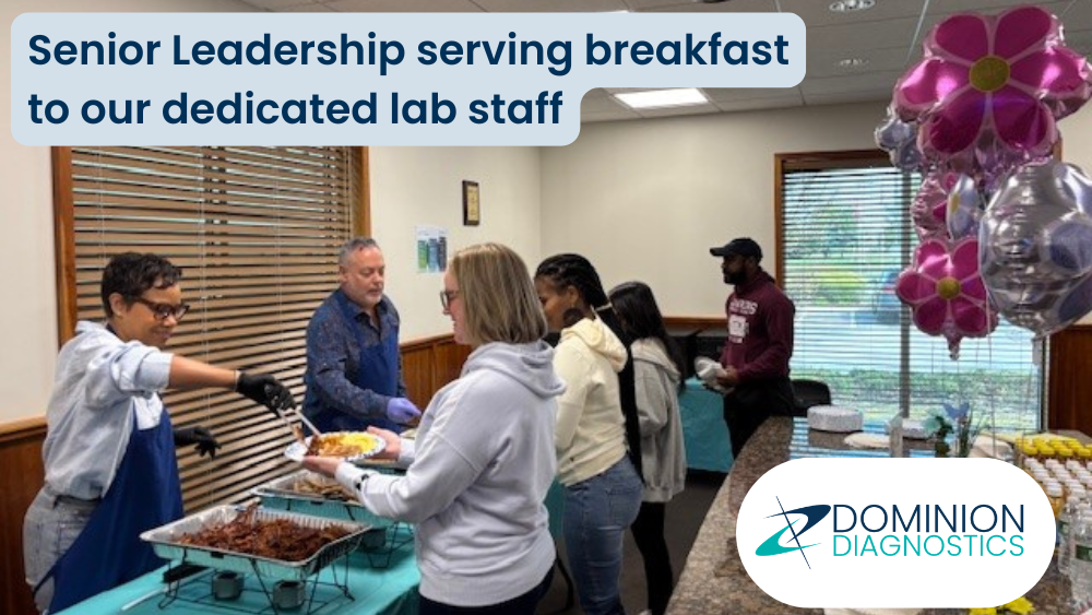 Senior Leadership serving breakfast to our dedicated lab staff
