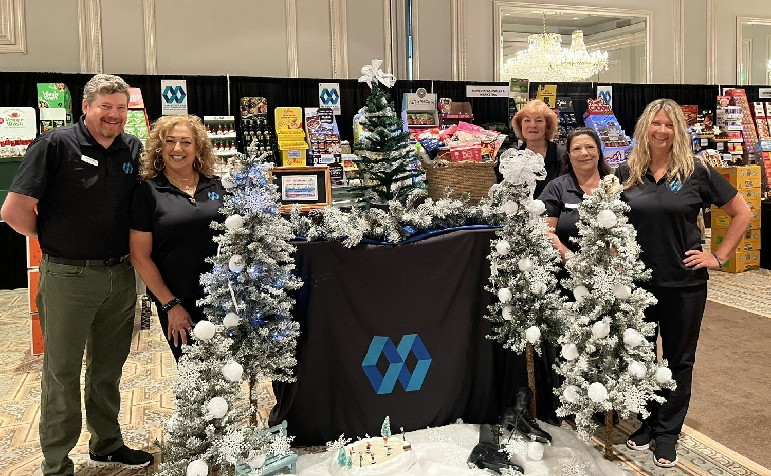 Working a customer event, showcasing the holiday products we represent.