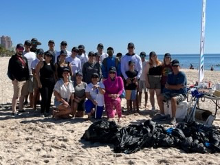 Ferretti Group of America's Beach Cleanup on Fort Lauderdale beach on June 10th, 2023