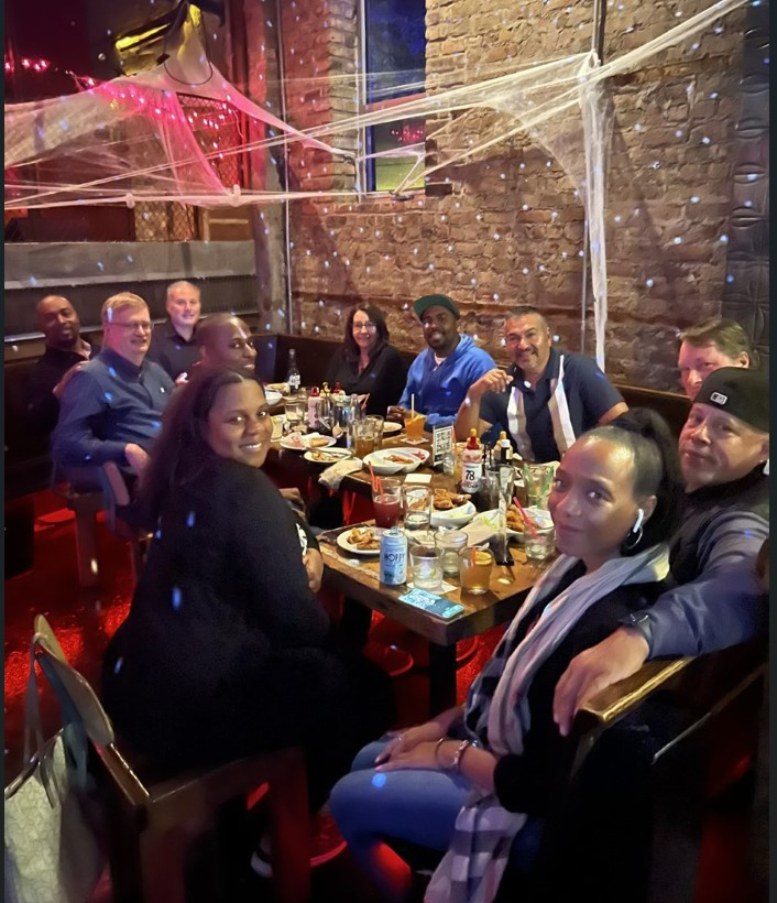We find ways each quarter to get together and enjoy each other's company.