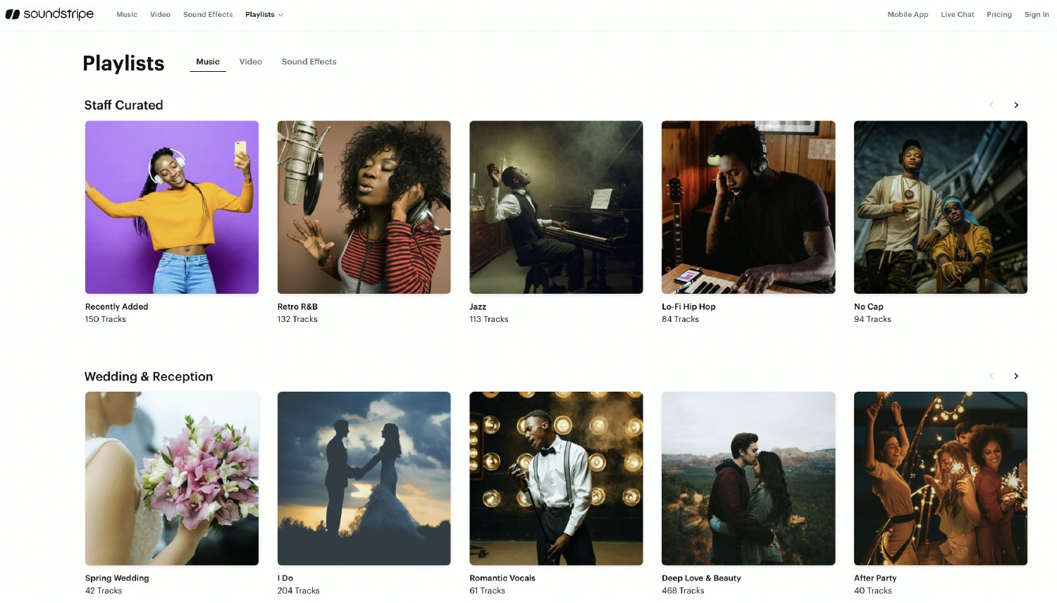 Soundstripe playlists preview