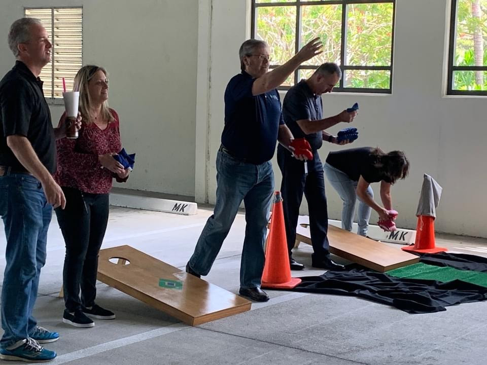 We hold an annual Cornhole Tournament at our corporate office to raise money for local charities. 