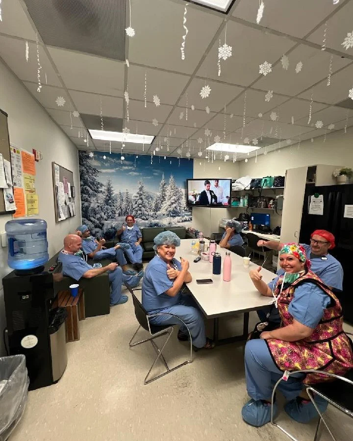 The break room is the place to be at McLaren Macomb hospital, especially when it's decked out for the holidays. 
