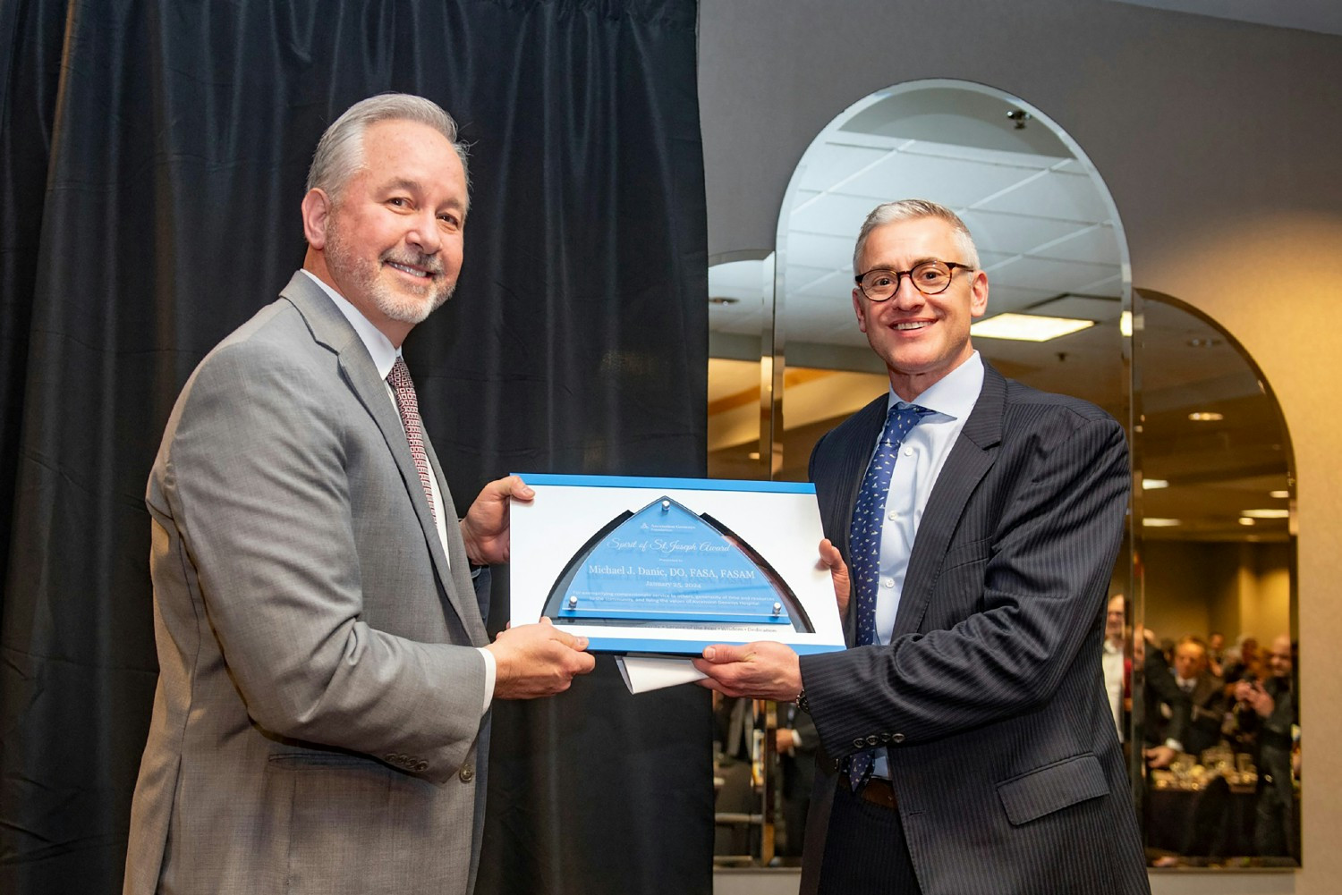 Dr. Michael Danic receives the Spirit of St. Joseph Award by Ascension Genesys Hospital in Grand Blanc, MI. 
