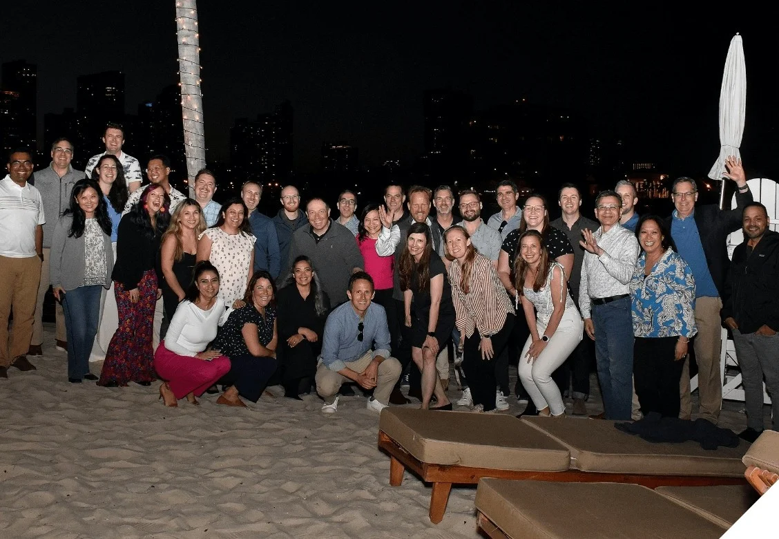Our team having a wonderful meal in Miami Beach. 