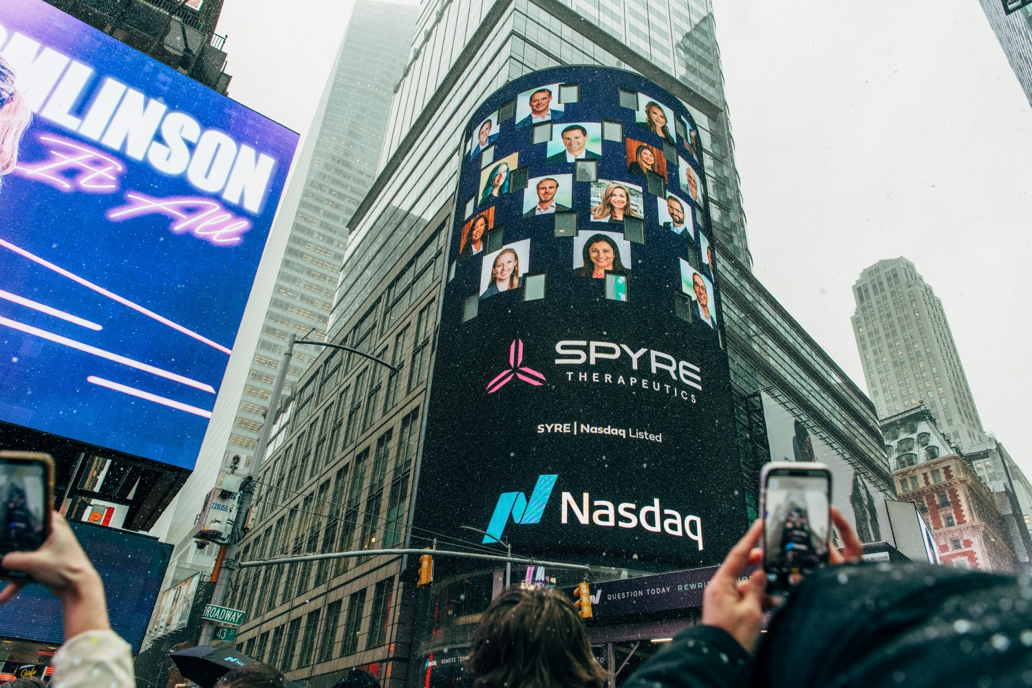 Nasdaq tower photo of the Spyre team. 