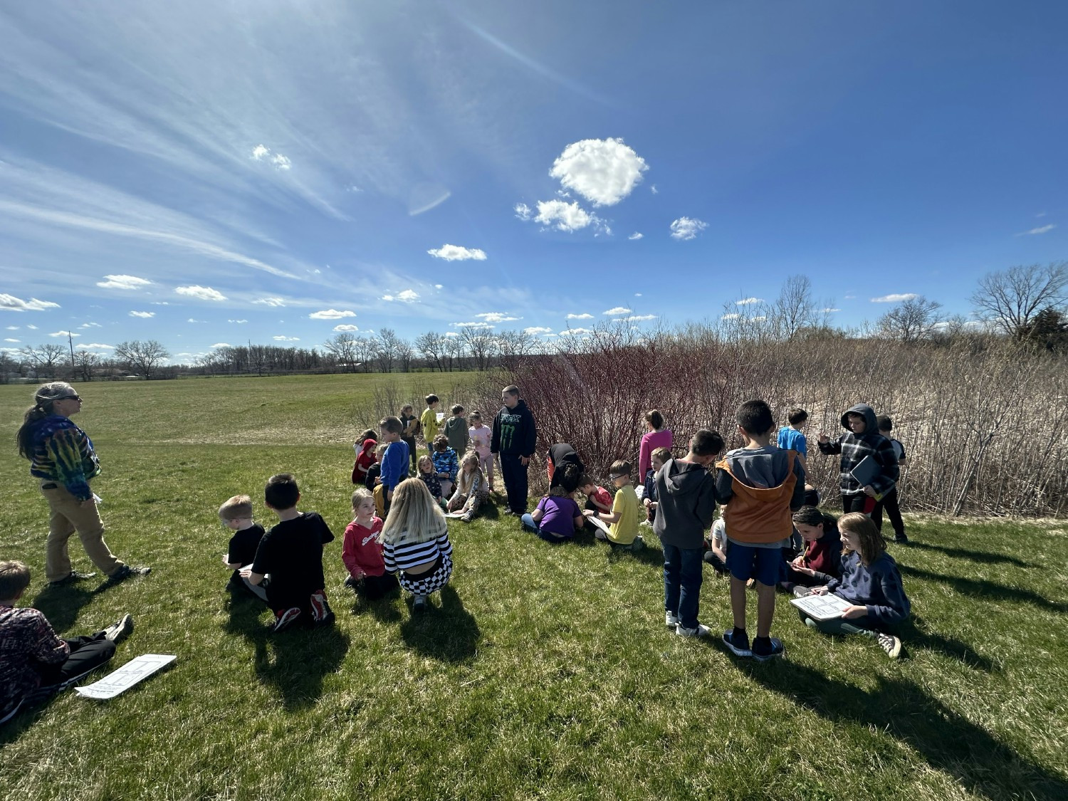 Teachers getting creative with lessons in one of our outdoor learning spaces.