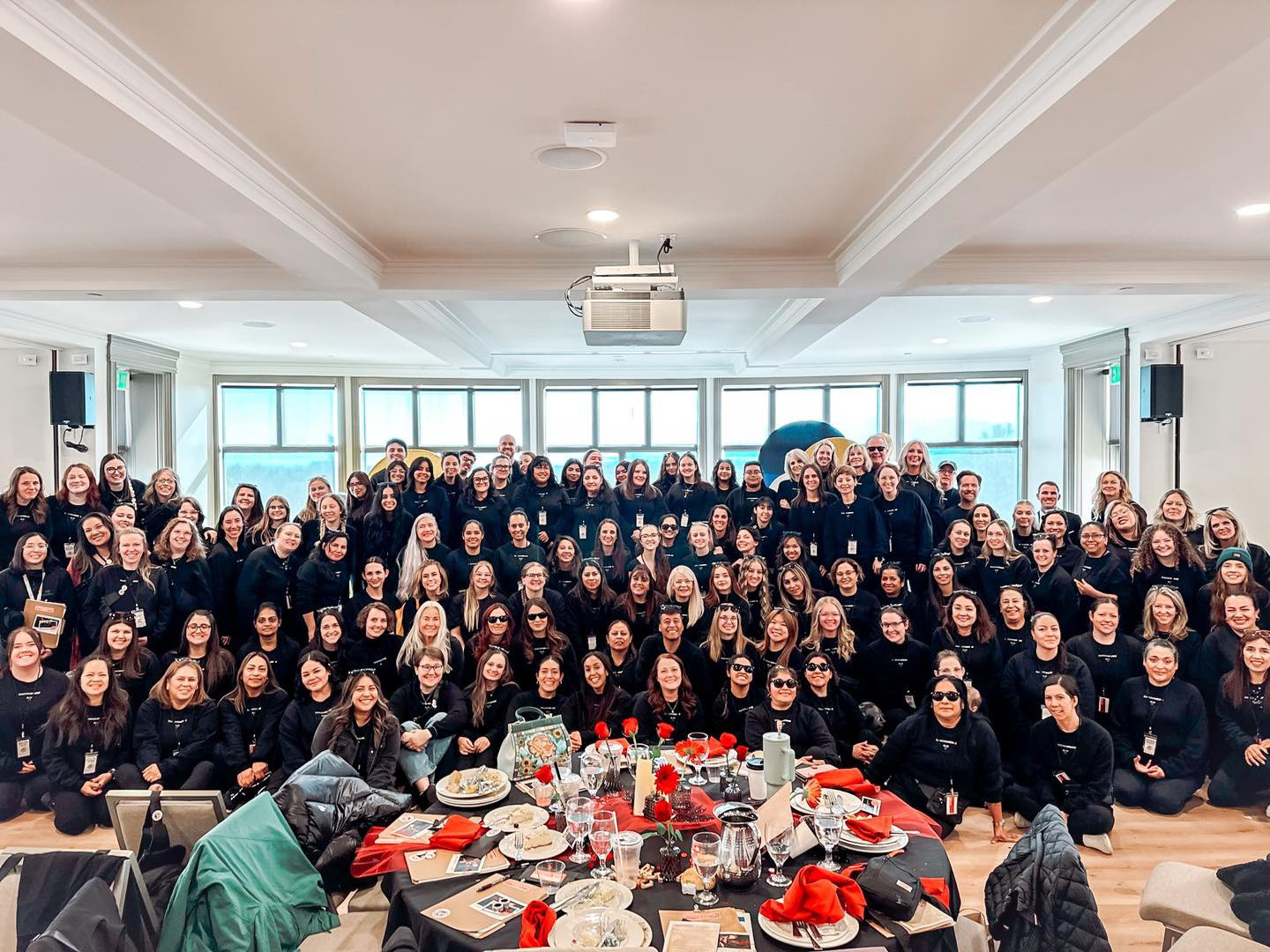 Our whole Dancing Moose team together for the 2024 retreat, with a spy theme: 