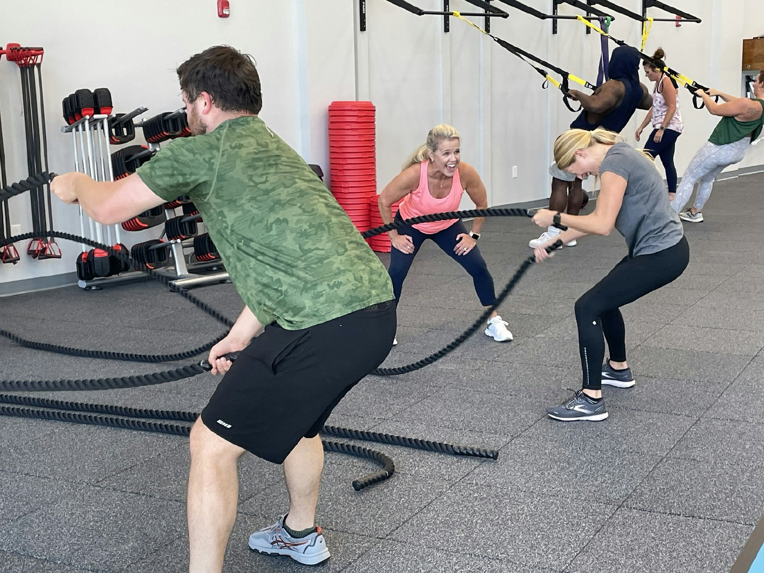 TriNova fitness class where our certified instructors help us meet our fitness goals!