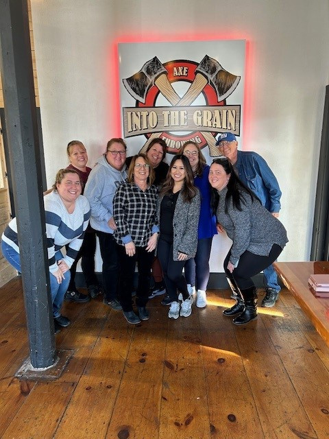 Strongpoint Partner, Retirement Planning Consulting Group, at Axe Throwing Event