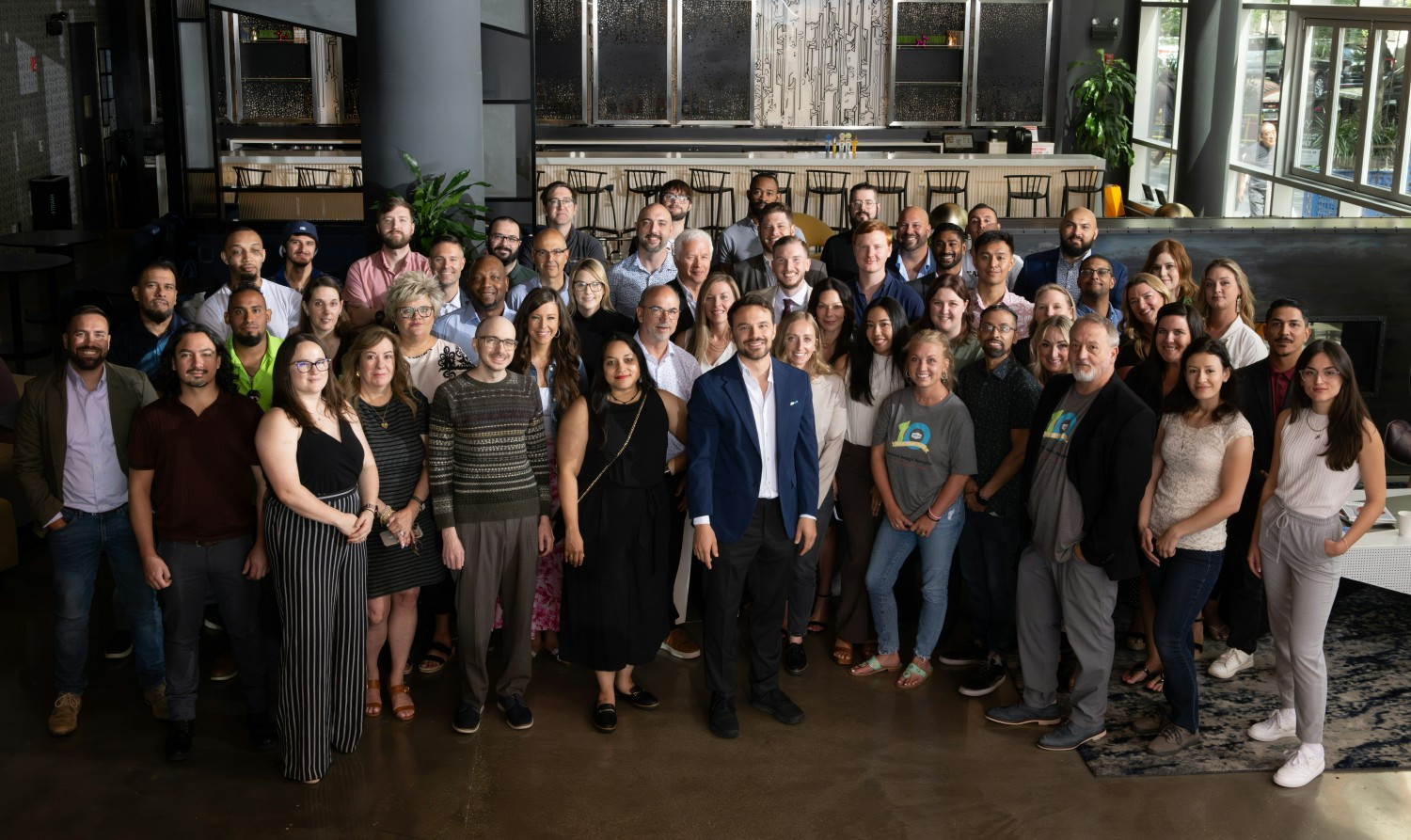 The full WithMe team at the company's 2024 summit and ten-year anniversary celebration. 