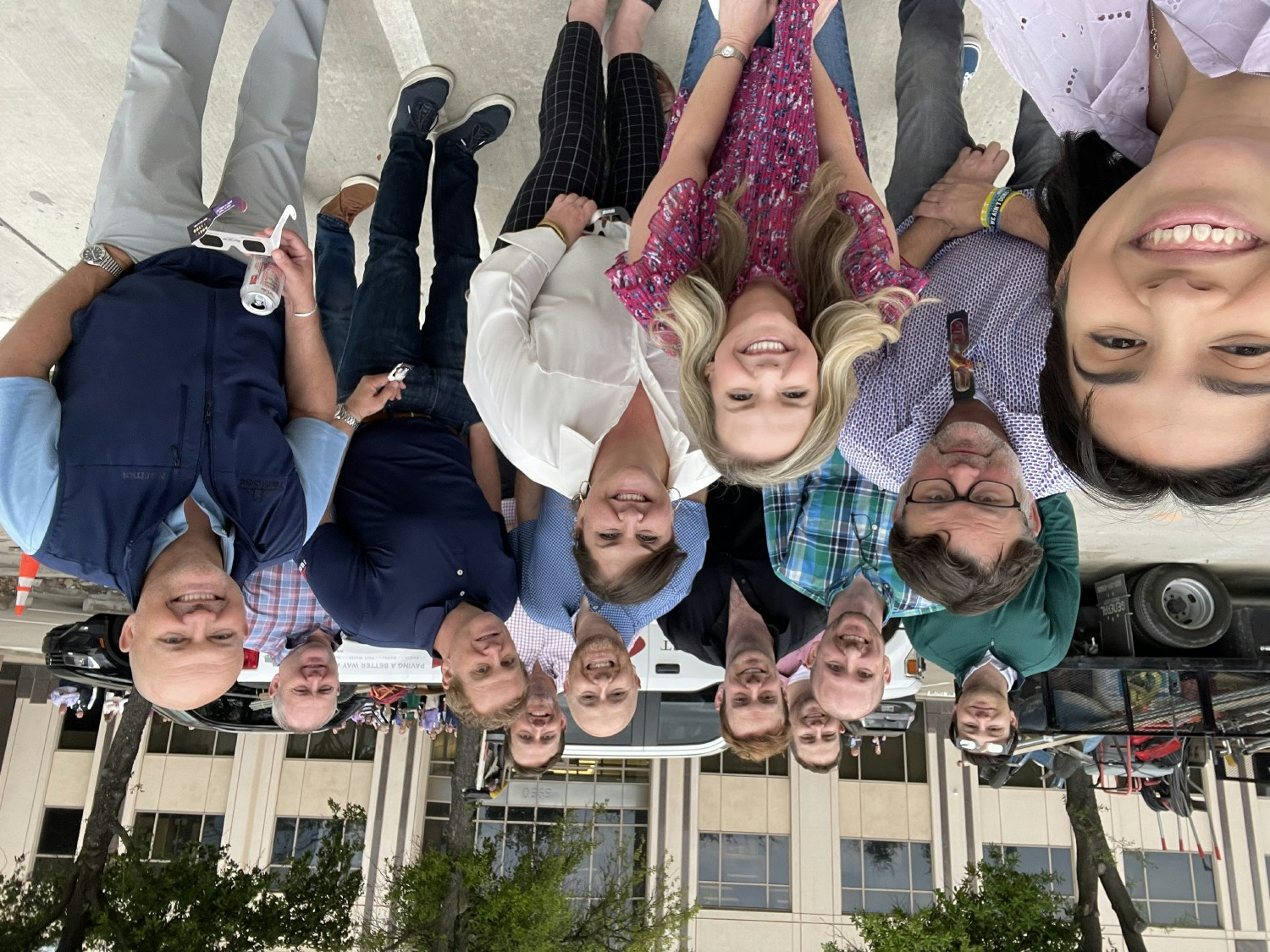 Our Dallas Office watching the eclipse.