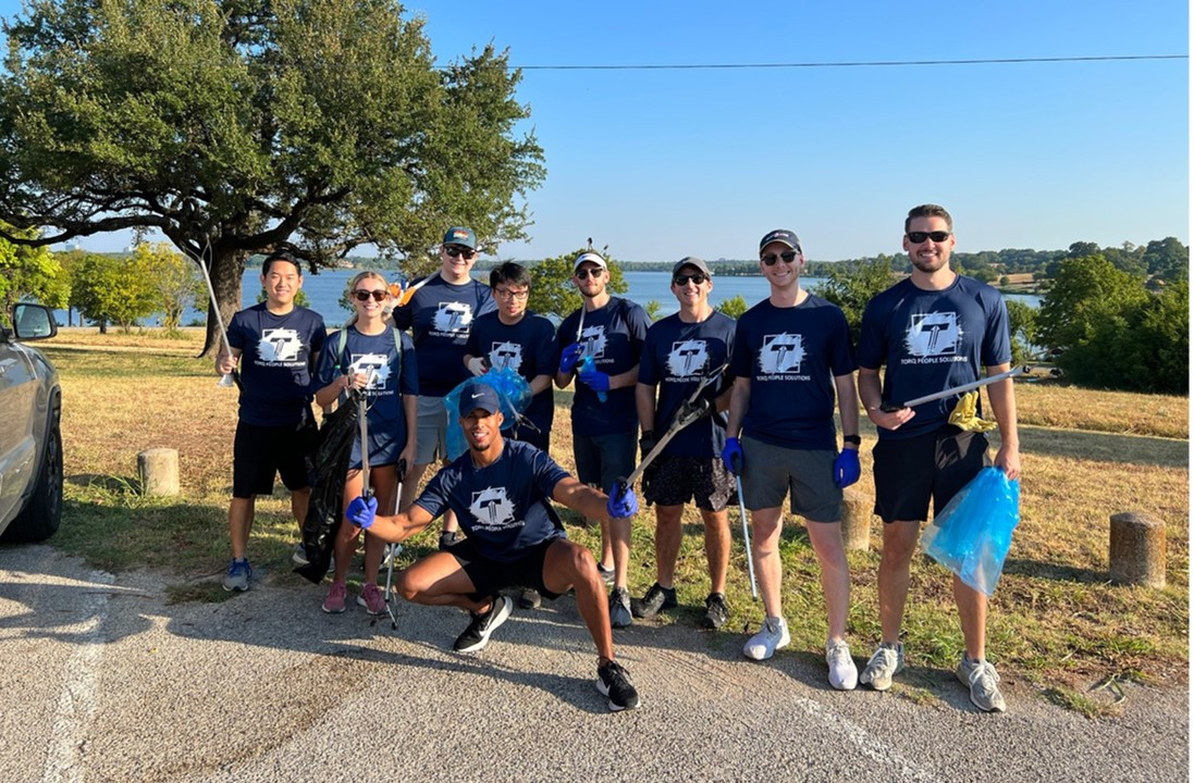 Pitching in to keep our community clean and beautiful! Here's a glimpse of our team volunteering at White Rock Lake.