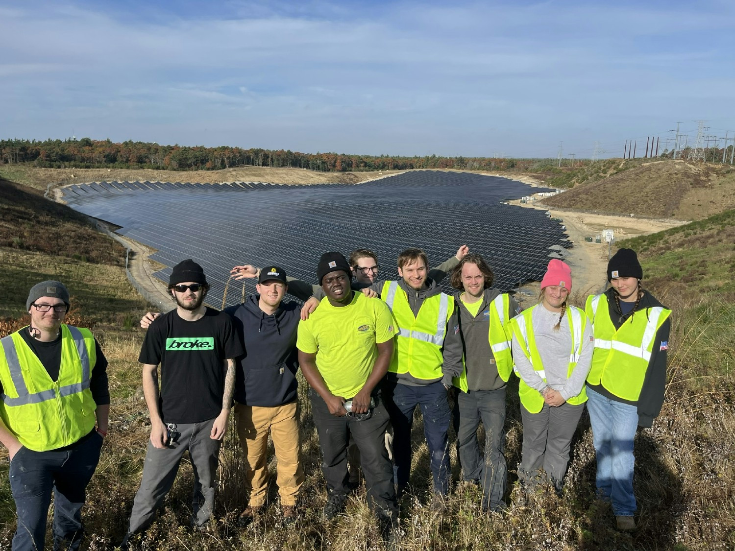 Our co-op students enjoying a day in the field observing a solar jobsite