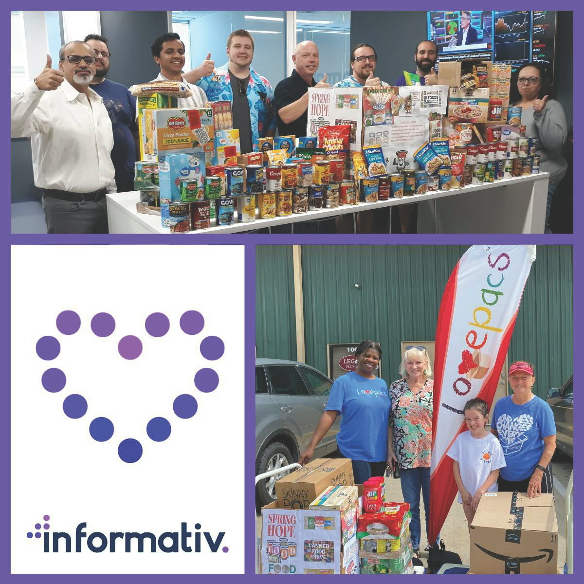 Our Informativ Team partnering with Lovepacs providing meals to children in need. 