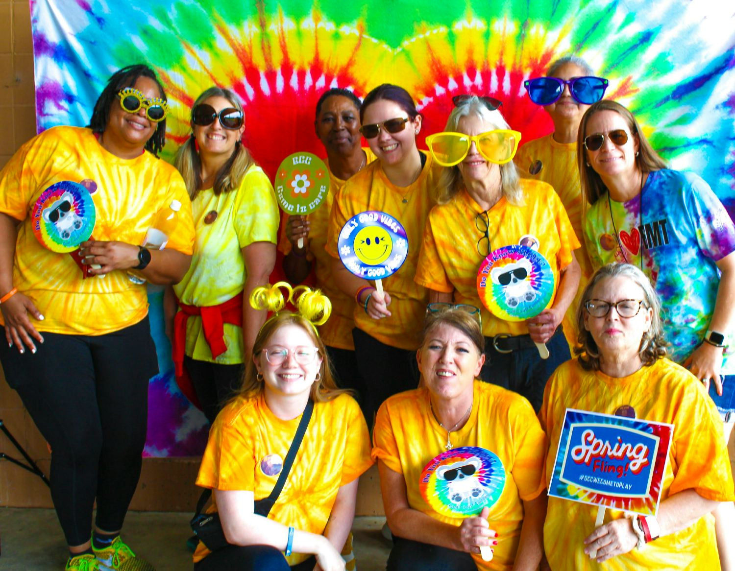 Creativity, color, and sunshine—team spirit in full bloom.