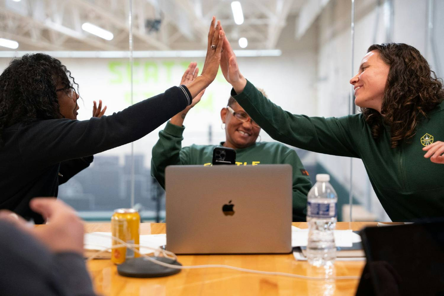 High five with the basketball staff & coaches