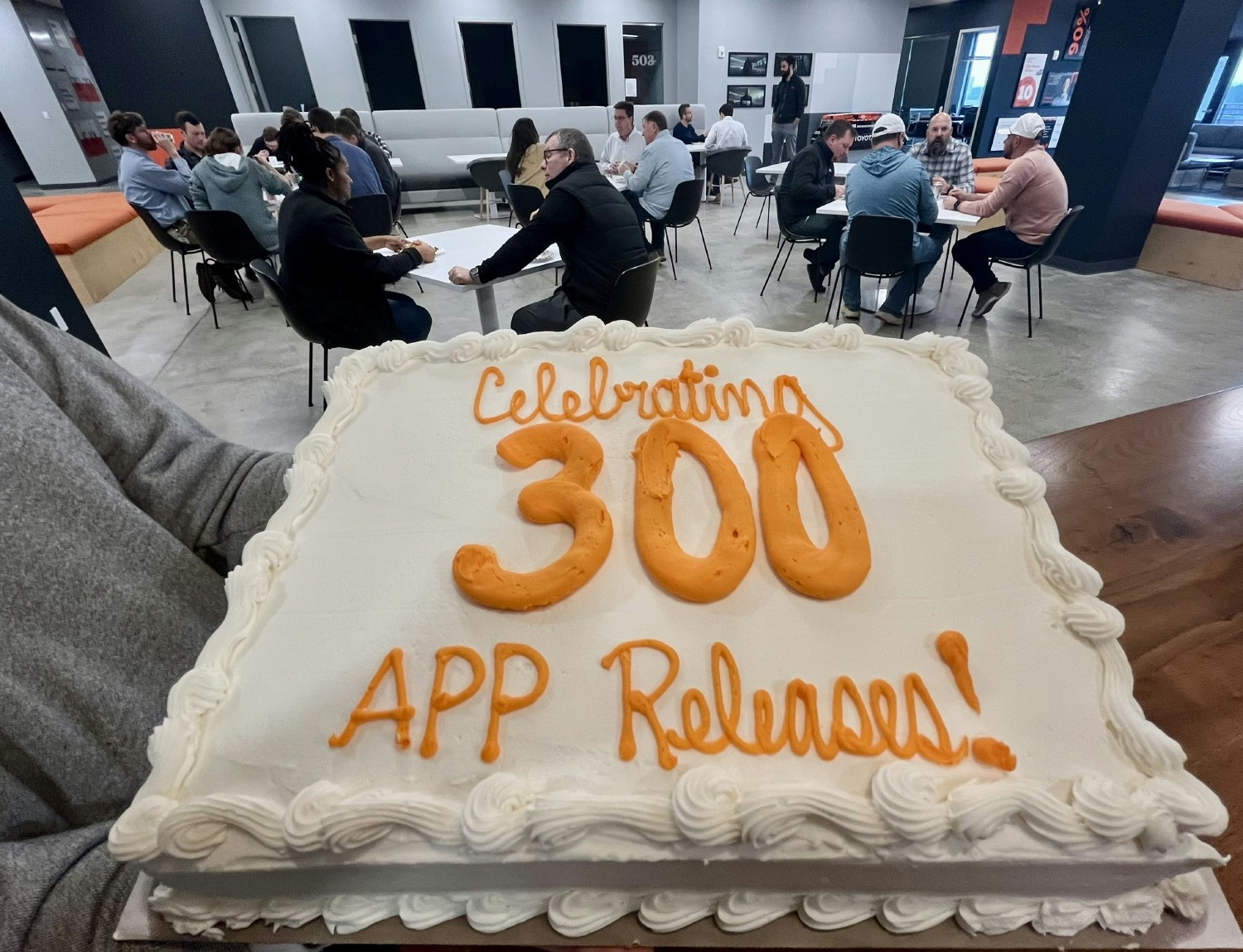 Celebrating Milestones with a Sweet Treat: Marking our 300th app release with cake and honoring Pi Day with pie.