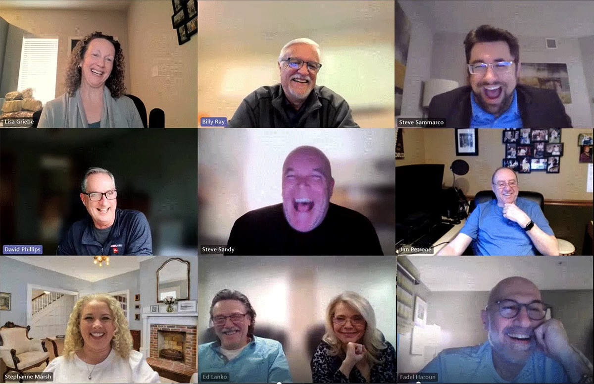 Godlan team members on a group call